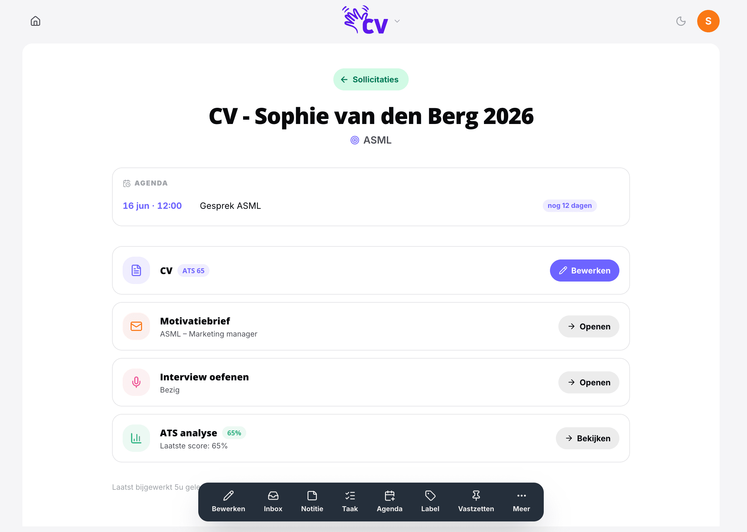 Een hub per sollicitatie